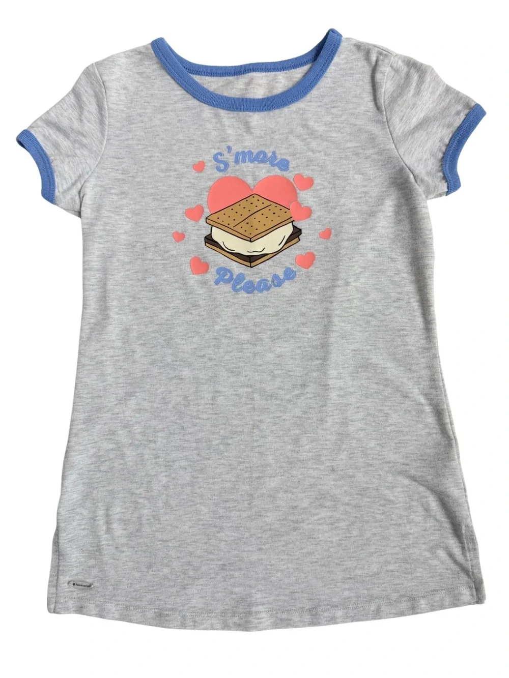 American Girl S’more Sleep Shirt Girls Size S 7/8 Gray Blue Nightgown